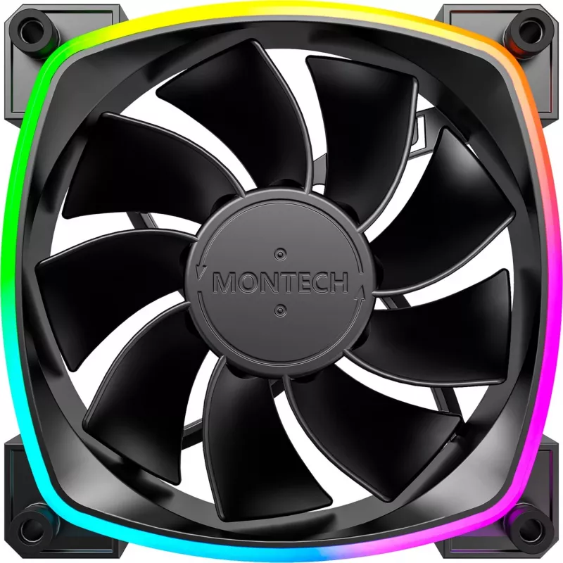 Ventilador Montech RX120 PWM 12 cm negro 720–1760 RPM rodamiento rifle