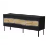 Mueble TV cama meble INSERTO 3D 143,5x40x61,5 cm negro con LED, parte superior de aglomerado