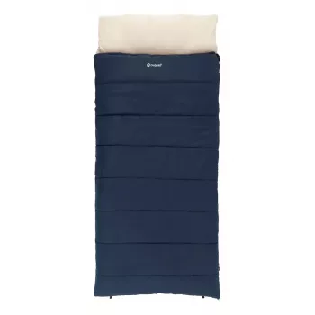 Saco de dormir Outwell Contour Lux XL — rectangular para adultos, poliéster, 2200×1050 mm, para usuarios de hasta 190 cm, azul