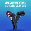 Lector de códigos de barras láser 1D Qoltec | USB | negro