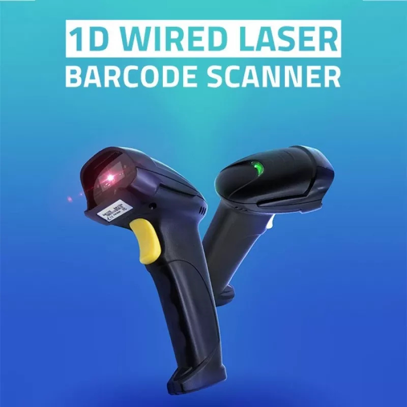 Lector de códigos de barras láser 1D Qoltec | USB | negro