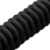 Sharkoon SGK50 Aviator cable en espiral para SKILLER SGK50, de USB-A a USB-C, 1,85 m, titanio/negro