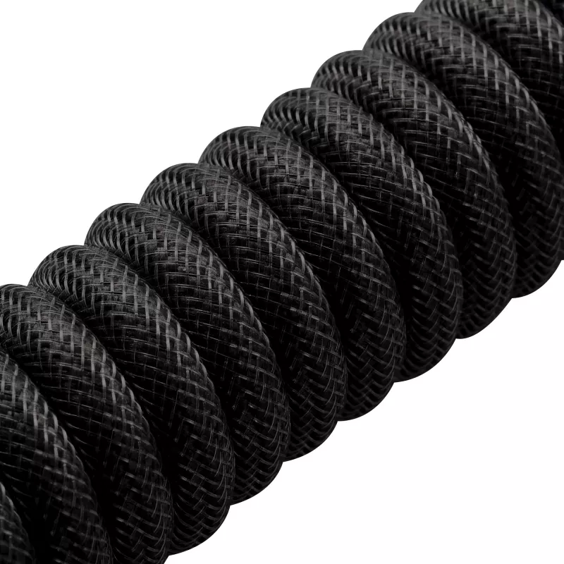 Sharkoon SGK50 Aviator cable en espiral para SKILLER SGK50, de USB-A a USB-C, 1,85 m, titanio/negro