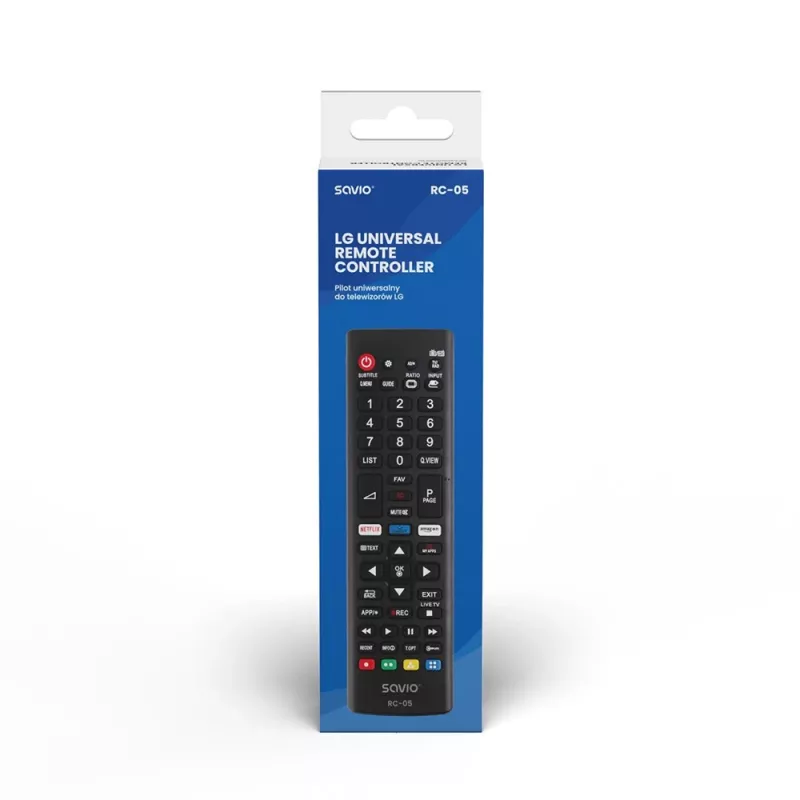 Mando a distancia IR inalámbrico Savio RC-05 negro