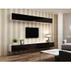Conjunto de armarios de salón Cama VIGO 13 blanco/negro brillante