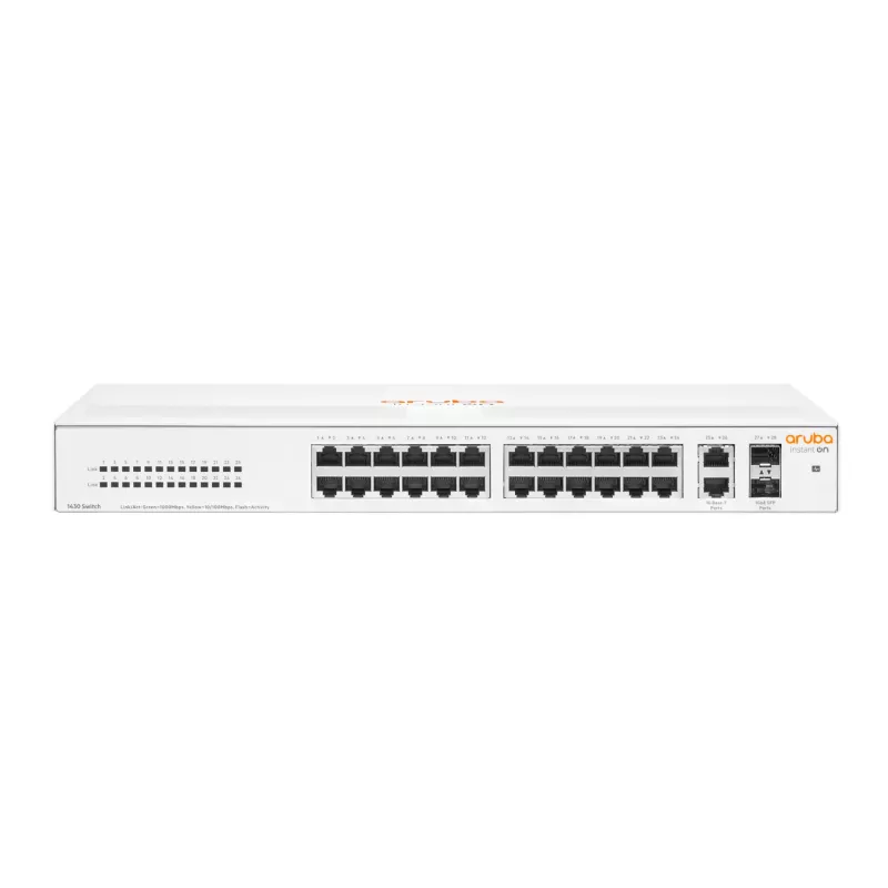 HPE Aruba Networking Aruba Instant On 1430 26G 2SFP no gestionado L2 Gigabit Ethernet (10/100/1000) 1U