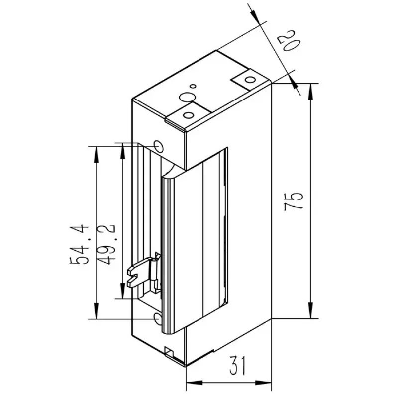 Cerradura electromagnética QOLTEC 52459 12V simétrica con memoria y bloqueo