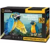 Puzle 3D Cubicfun Guacamayos azules, 88 piezas, modelo 306-DS1097H
