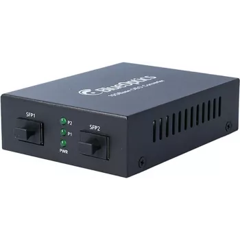 BlueOptics BLMC011-011 Convertidor de medios Ethernet de 10 Gigabit, 2x SFP+, incl. SFP+ SR 850 nm y LR 1310 nm