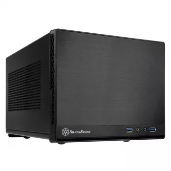 SilverStone SUGO 13 - Desktop - Mini-DTX - sin fuente de alimentación (AT / PS/2) - Negro - USB/Audio (SST-SG13B-Q)