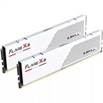 DIMM 64 GB DDR5-6000 (2x 32 GB) Dual-Kit, memoria RAM blanca, F5-6000J3636F32GX2-FX5W, Flare X5, INTEL XMP, AMD EXPO