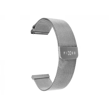 Correa de malla para reloj FIXED FIXMEST-22MM-SL — 22 mm, cierre rápido, plateado, acero inoxidable
