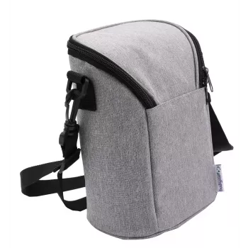 Bolsa térmica Olympia BT 50 — negra/gris, cremallera, 225×170×110 mm