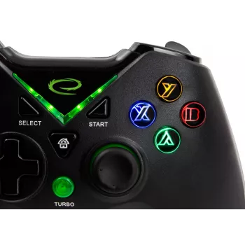 Mando de juegos Esperanza EGG114K con cable USB 2.0 negro — 12 botones, 2 joysticks, vibración, para PC y Xbox Series X/S/One