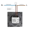 Maclean MCE702W interruptor de luz táctil, simple, de cristal, botón redondo, 86x86 mm, blanco