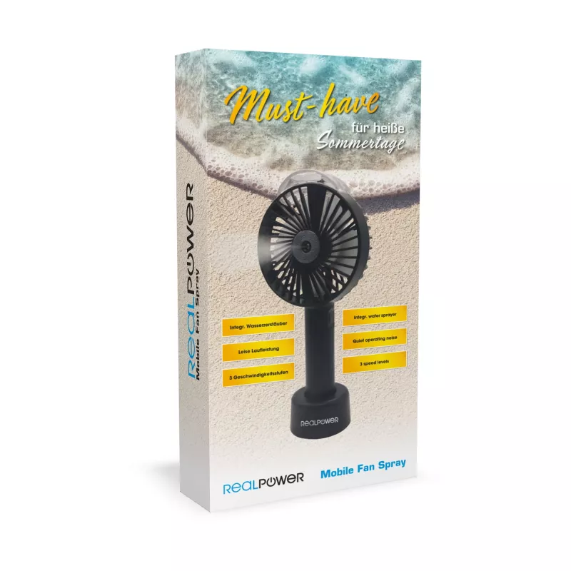 Ventilador RealPower portátil con pulverizador