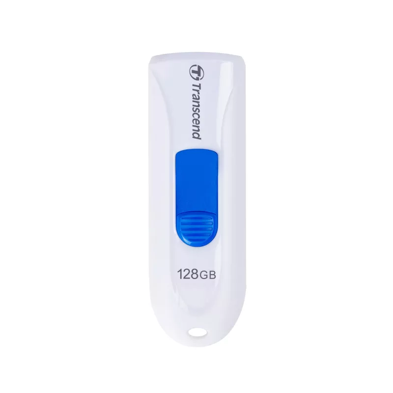 Transcend JetFlash 790 TS128GJF790W memoria USB, 128 GB, USB 3.1 Gen 1, conector retráctil, blanca