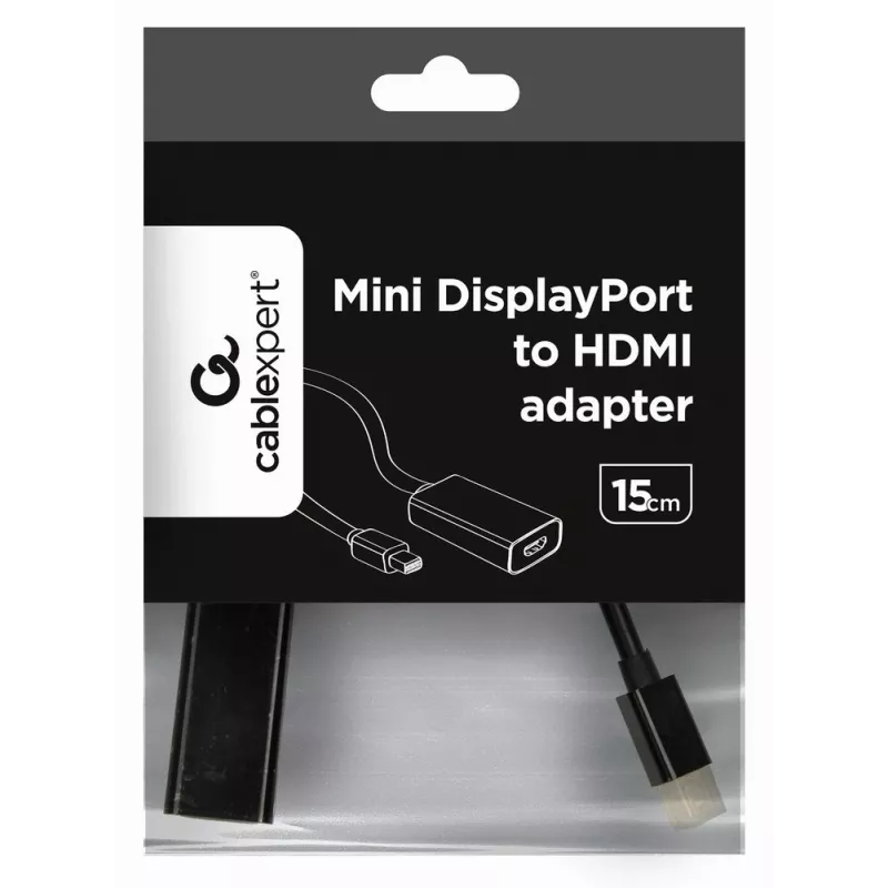 Adaptador de cable Gembird A-MDPM-HDMIF-02 Mini DisplayPort a HDMI Type-A (estándar) negro
