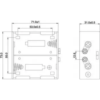 Goobay 11452 BH D portapilas para 2 pilas D, negro