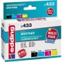 Cartuchos de tinta edding EDD-433 negro, cian, magenta, amarillo compatibles con brother LC-980BK/C/M/