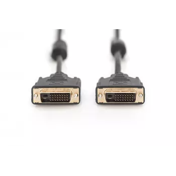 Cable de conexión DVI Assmann. DVI(24+1). 2x ferrita M/M. 10.0m. DVI-D dual link. UL. bl (AK-320101-100-S)