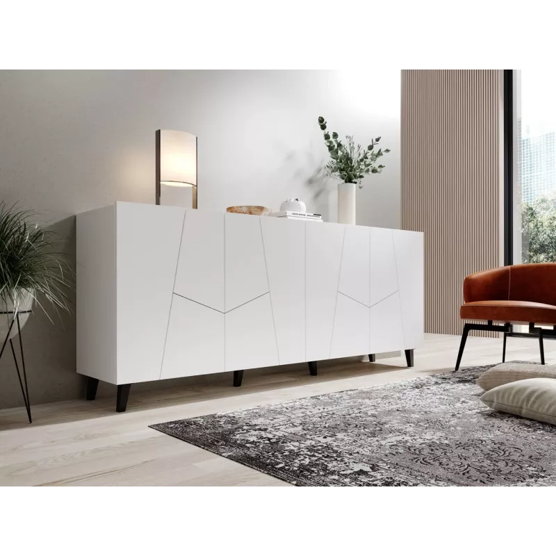 Cama Meble ETNA cómoda 200x42x82 cm, blanca mate