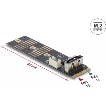 Adaptador M.2 Key B a SATA de 7 polos (vertical) DELOCK 64290