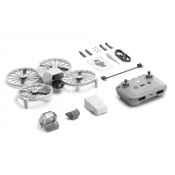 Dron DJI Flip con 4 rotores, cámara de 48 MP, vídeo 3840×2160, batería 3110 mAh, Negro/Blanco