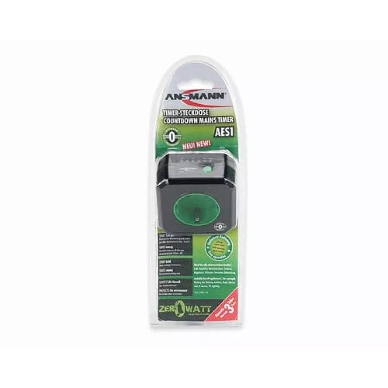 Enchufe temporizador de ahorro de energía Ansmann AES1 Zero Watt, negro