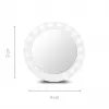 Espejo de maquillaje de pie Medisana 23603 — redondo blanco, a pilas, plegable, iluminación integrada