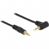 DeLOCK - Cable de audio - 24 AWG - mini jack estéreo 3,5 mm (M) - mini jack estéreo 3,5 mm (M) - 50 cm - negro - conector en ángulo de 90° (83752)