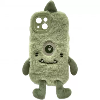 RealPower 495552 Flauschi 1 funda esponjosa para iPhone 15, verde