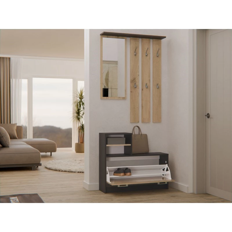 Armario recibidor top e shop GAR ANT/ART con 1 puerta batiente, 850×240×1600 mm