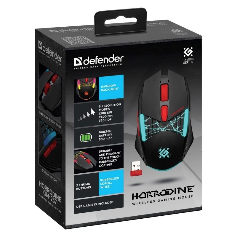 Ratón DEFENDER GM-126 TISA RF+BT ÓPTICO 1600dpi 6P NEGRO