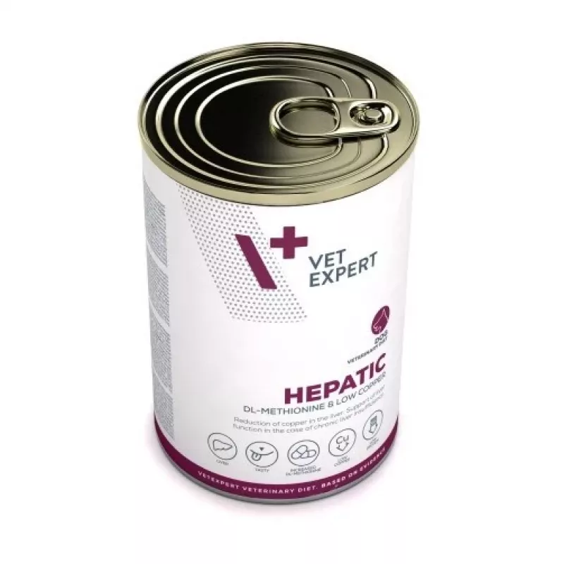Comida húmeda para perros VETEXPERT Veterinary Diet Hepatic para perros, 400 g, soporte hepático, sabor a carne