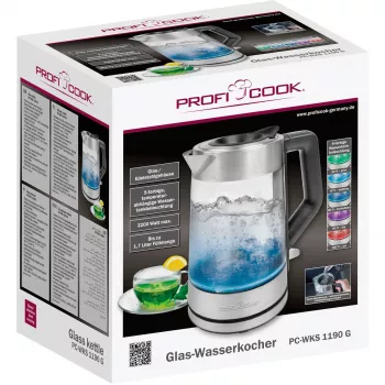 Proficook hervidor eléctrico de cristal PC-WKS 1190 G