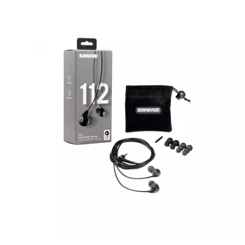 Auriculares in-ear con cable Shure SE112-GR para llamadas/música, negro, gris