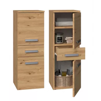 Mueble de almacenamiento de baño Top e Shop NEL V DDS ARTISAN — de pie, estructura color roble, 3 estantes, 300×300×850 mm