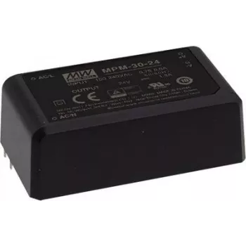 Fuente de alimentación/convertidor Mean Well MPM-30-24, 30 W, salida 24 V, entrada 80–264 V
