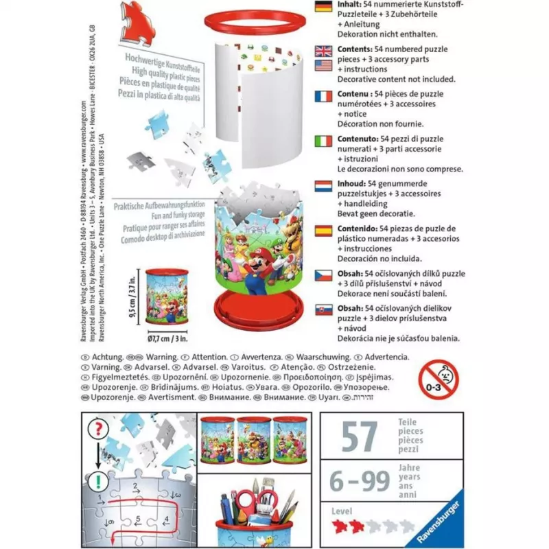 Puzle 3D Ravensburger Super Mario portalápices 54 piezas