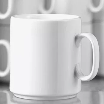 Esmeyer Diane 402-316 taza de café de porcelana 280 ml, blanca, juego de 6
