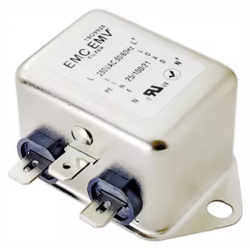 Akyga EN2030-12-F Filtro EMC monofásico, 12 A, 120-250 V AC, 50/60 Hz, conector plano 6,3 mm