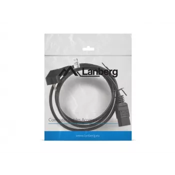 Cable de alimentación CEE 7/7 - IEC 320 C19 16A VDE 1,8M negro