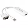 Delock - Adaptador de vídeo/audio - USB, 15 pin D-Sub (DB-15) macho a HDMI hembra - 25cm - blanco (62460)