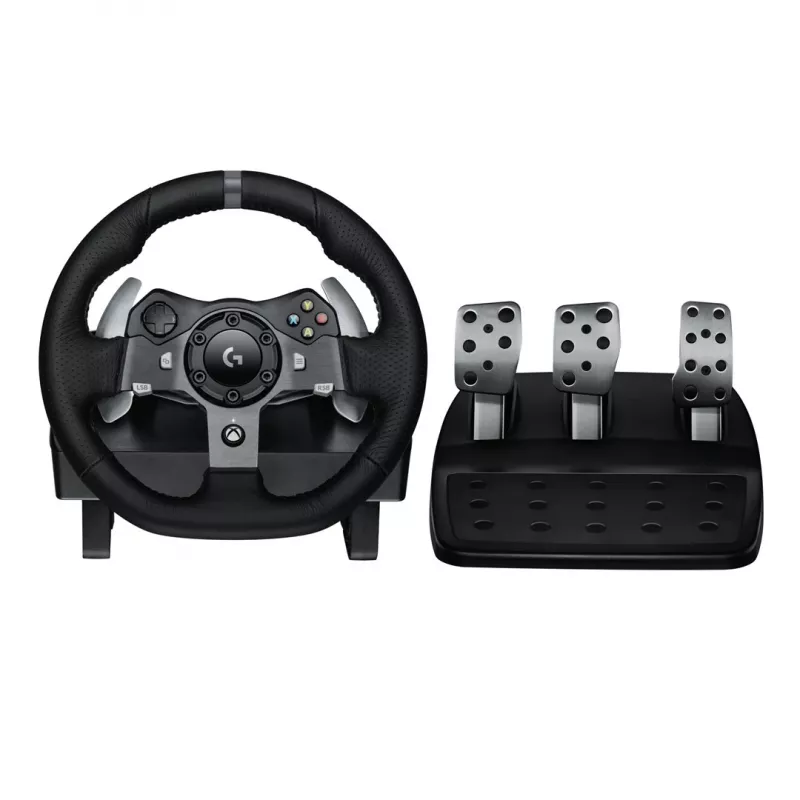 Logitech G920 Driving Force volante de carreras con pedales para Xbox One y PC, USB, negro (941-000123)