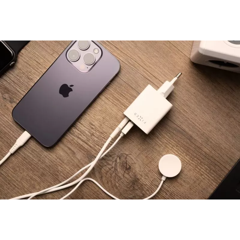 Cargador de viaje FIXED Fixed Mini USB-C/USB 45W — cargador compacto de doble puerto con USB-C y USB-A