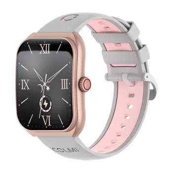 Smartwatch Colmi P86 oro rosa con medidor de frecuencia cardíaca, sumergible