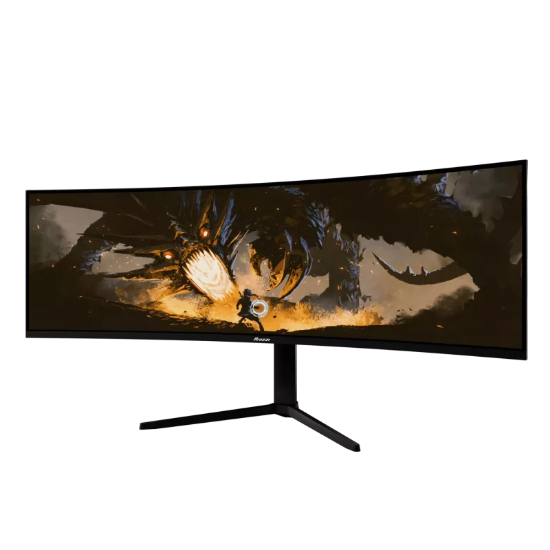 Monitor LED curvo 49 pulgadas Arozzi Nova — 5120 x 1440 Dual QHD, panel VA, 4 ms, hub USB, VESA