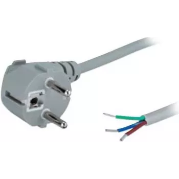 Wentronic Goobay cable de alimentación con toma de tierra en ángulo para montaje individual, 2 m, negro - Type-F (Type-F, CEE 7/7) > extremos de cable sueltos (50083)