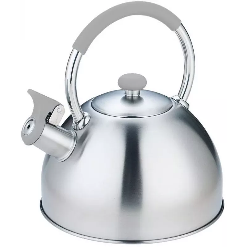 Hervidor de agua Maestro MR-1323 — acero inoxidable, 2,5 L, silbato con tapa abatible, asa de silicona fría